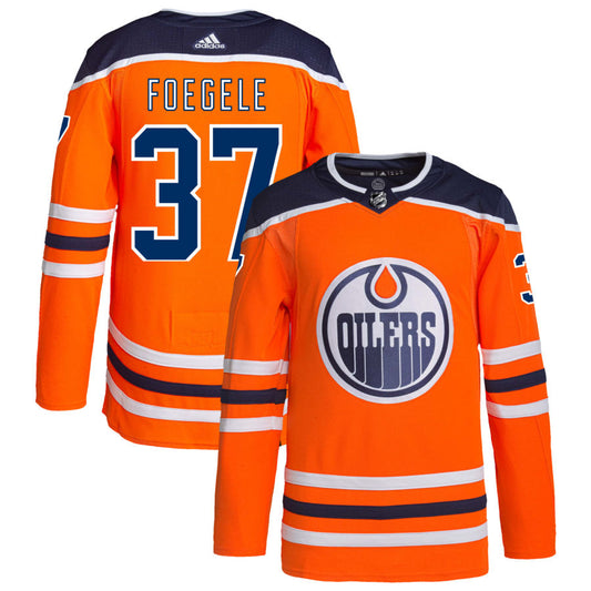 Warren Foegele Edmonton Oilers adidas Home Authentic Pro Jersey - Orange