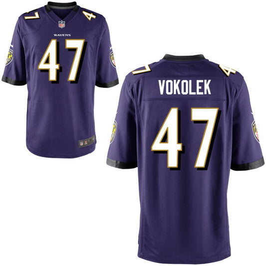 Travis Vokolek Baltimore Ravens Nike Youth Game Jersey - Purple