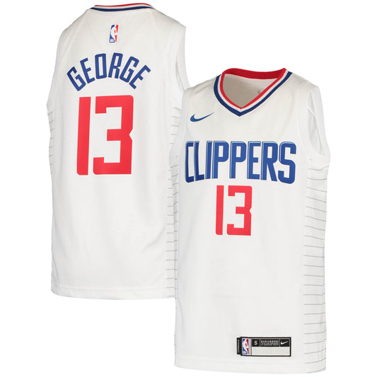 Paul George LA Clippers Nike Youth 2020/21 Swingman Jersey - Association Edition - White