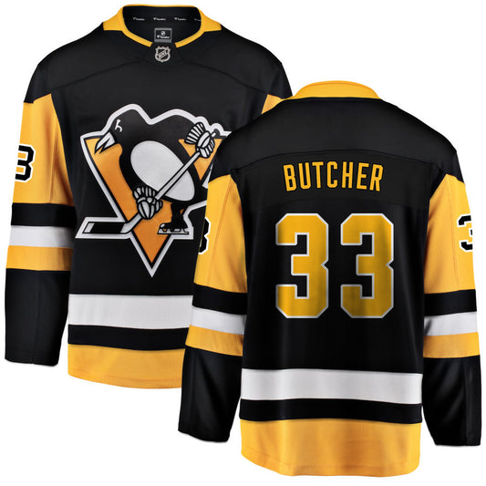 Will Butcher Pittsburgh Penguins Fanatics Branded Home Breakaway Jersey - Black