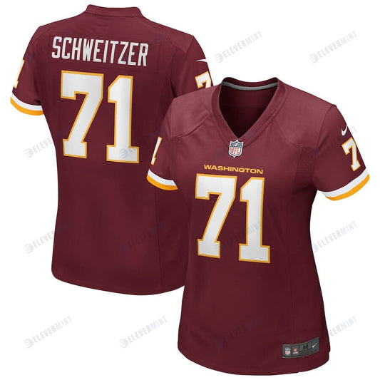 Wes Schweitzer 71 Washington Commanders Football Team Women Game Jersey - Burgundy