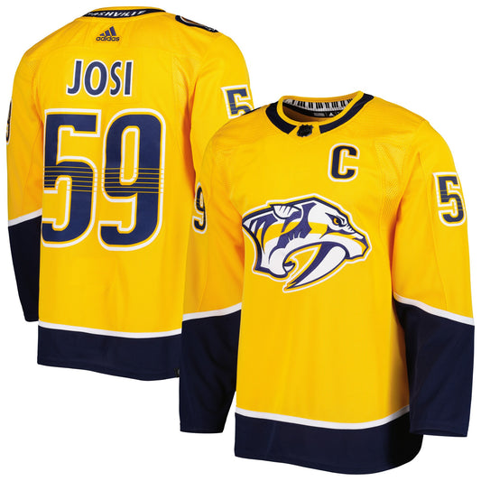 Roman Josi Nashville Predators adidas Captain Home Primegreen Authentic Pro Player Jersey - Gold