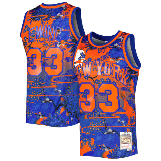 Patrick Ewing New York Knicks Mitchell & Ness Hardwood Classics Lunar New Year Swingman Jersey - Blue