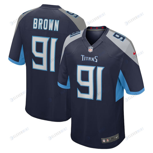 Shakel Brown 91 Tennessee Titans Men Game Jersey - Navy