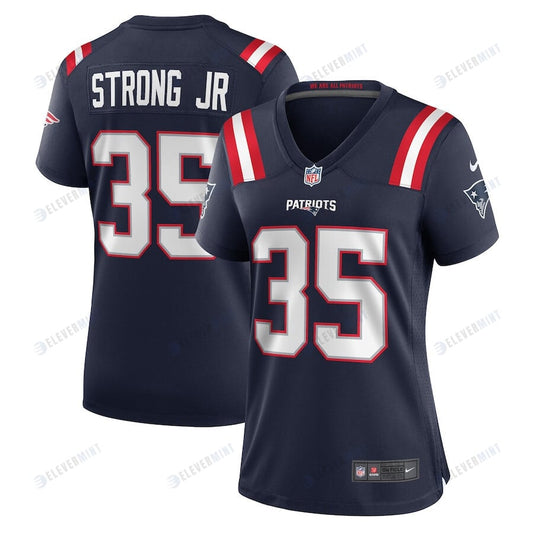 Pierre Strong Jr. 35 New England Patriots Women Game Jersey - Navy