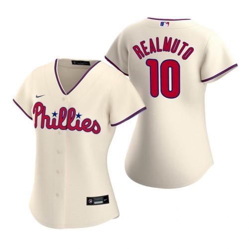 Womens Philadelphia Phillies J.T. Realmuto Cool Base Replica Jersey Cream