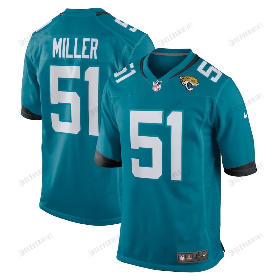 Ventrell Miller 51 Jacksonville Jaguars Men Game Jersey - Teal