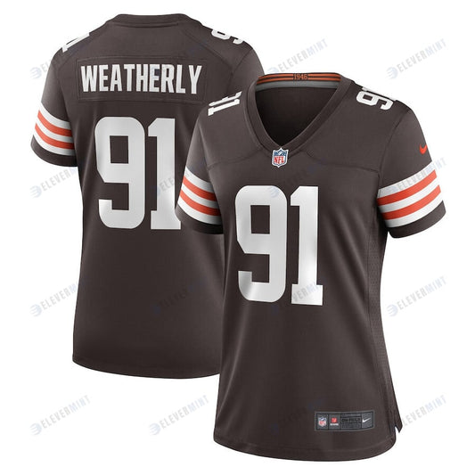 Stephen Weatherly Cleveland Browns Women's Game Player Jersey - Brown