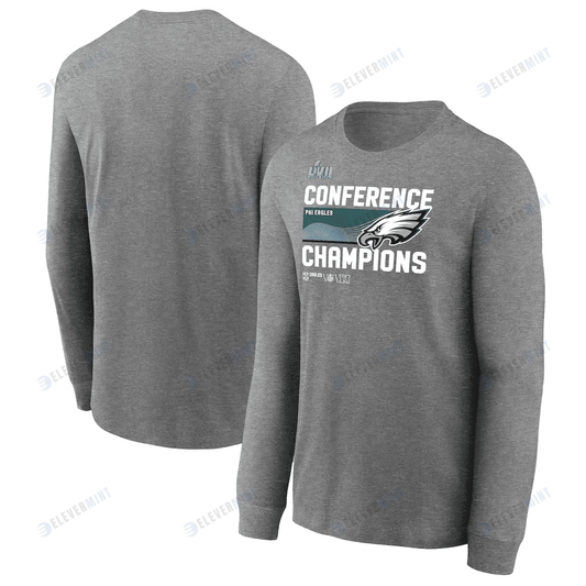 Philadelphia Eagles 2022 NFC Champions Locker Room Trophy Collection Long Sleeve T-Shirt - Charcoal