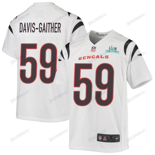 Akeem Davis-Gaither 59 Cincinnati Bengals Super Bowl LVII Champions Youth Game Jersey - White