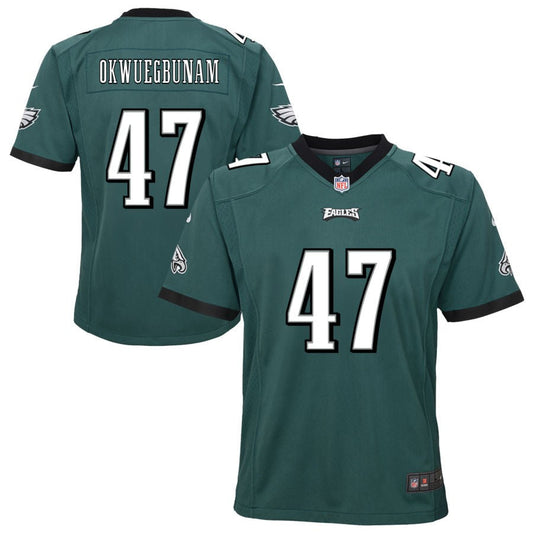 Albert Okwuegbunam Philadelphia Eagles Nike Youth Team Game Jersey - Midnight Green