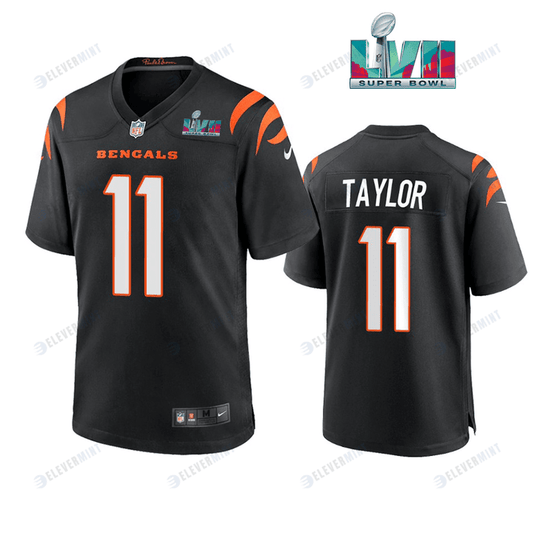 Trent Taylor 11 Cincinnati Bengals Super Bowl LVII Men Game Jersey- Black