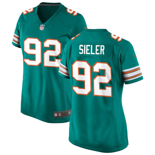 Zach Sieler Miami Dolphins Nike Women's Alternate Game Jersey - Aqua