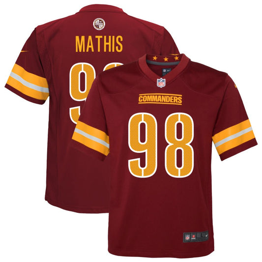 Phidarian Mathis Washington Commanders Nike Youth Game Player Jersey - Burgundy