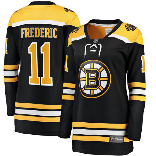 Trent Frederic Boston Bruins Fanatics Branded Women's Home Breakaway Player Jersey - Black