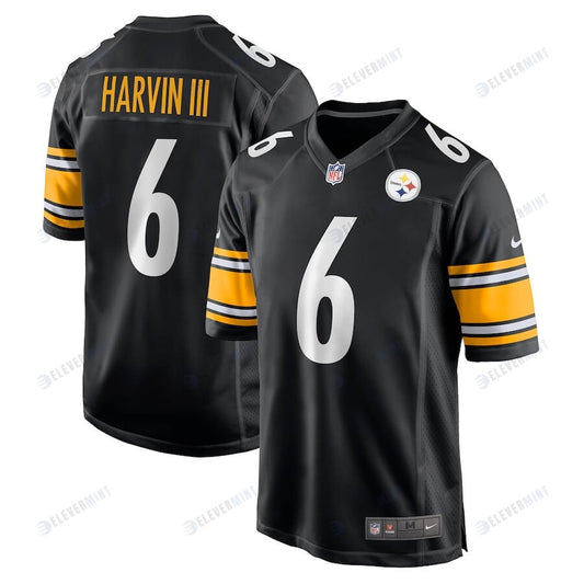 Pressley Harvin III 6 Pittsburgh Steelers Men's Game Jersey - Black