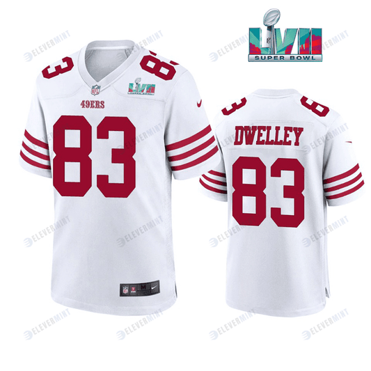 Ross Dwelley 83 San Francisco 49Ers Super Bowl LVII White Jersey