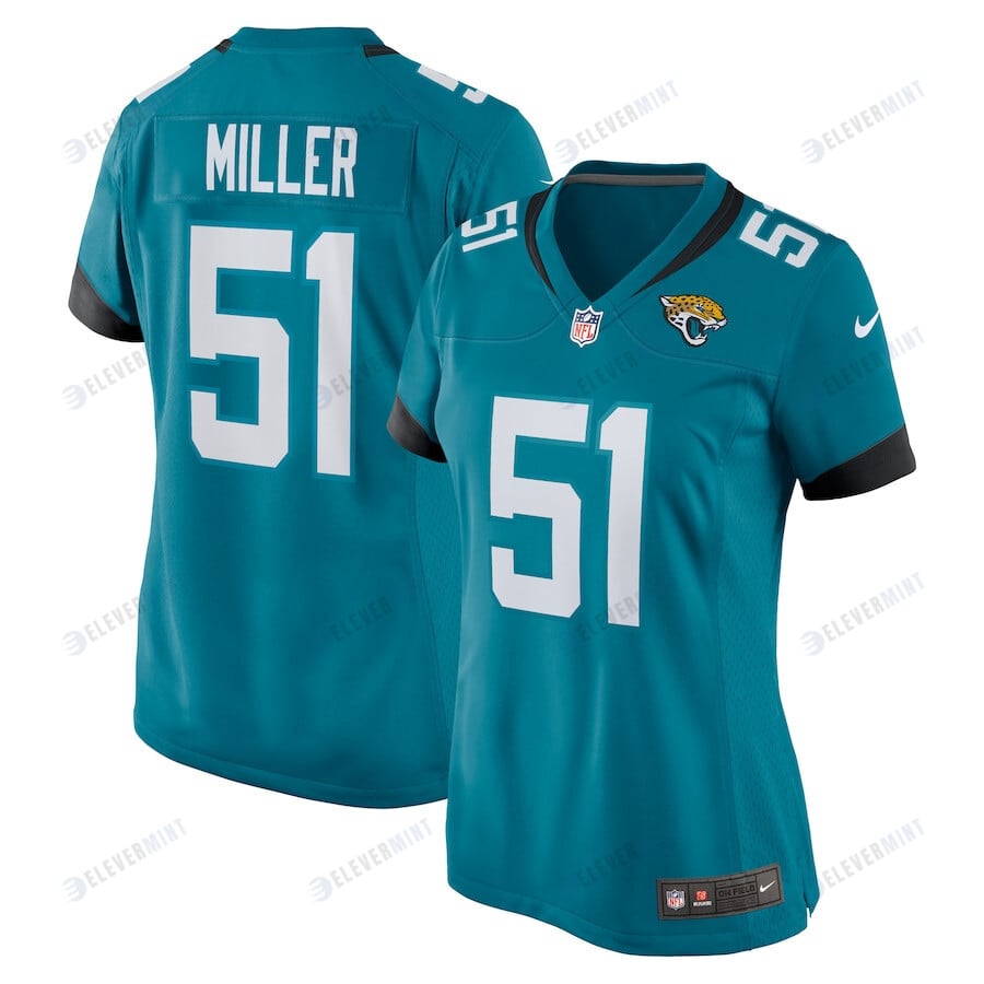 Ventrell Miller 51 Jacksonville Jaguars Women Game Jersey - Teal