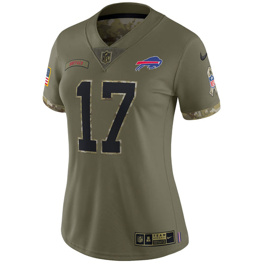 Women's Josh Allen Nike Bills 2022 Salute To Service Limited Jersey - Green