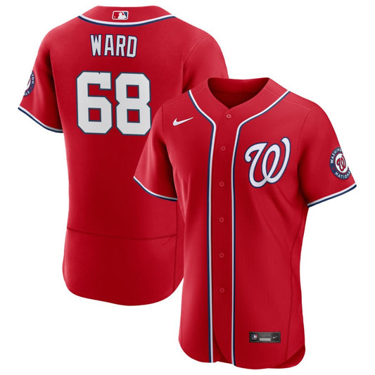 Thaddeus Ward Washington Nationals Nike Alternate Authentic Patch Jersey - Scarlet