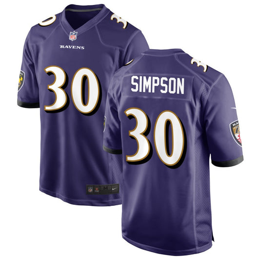 Trenton Simpson Baltimore Ravens Nike Game Jersey - Purple