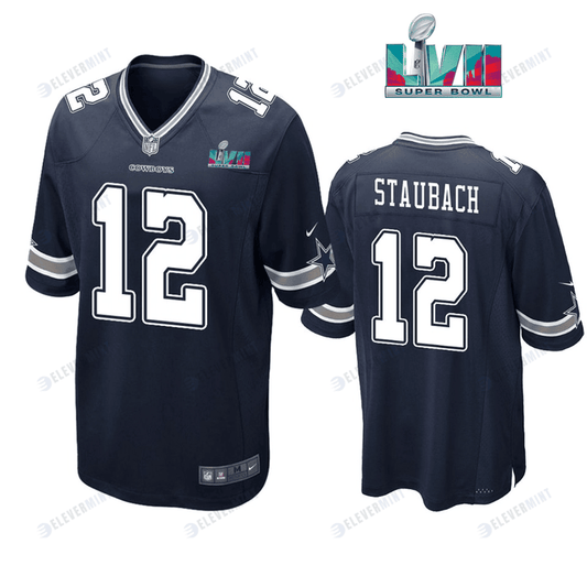 Roger Staubach 12 Dallas Cowboys Super Bowl LVII Super Bowl LVII Navy Men Game Jersey