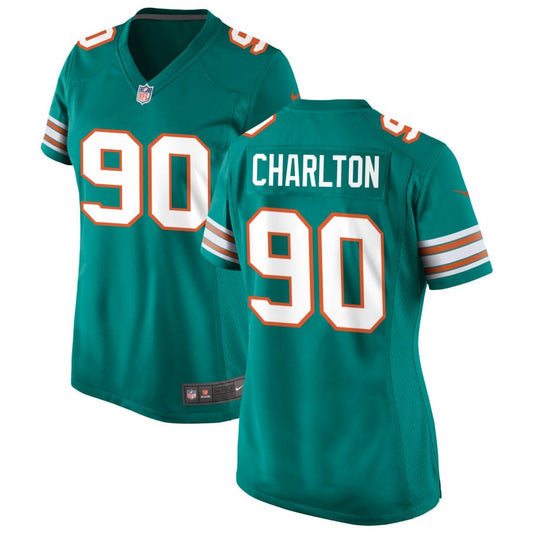 Randy Charlton Miami Dolphins Nike Women's Alternate Game Jersey - Aqua