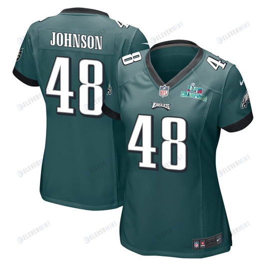 Patrick Johnson 48 Philadelphia Eagles Super Bowl LVII Champions Women Game Jersey - Midnight Green