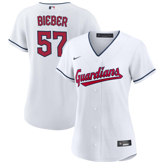 Shane Bieber Cleveland Guardians Nike Women's Replica Jersey - White