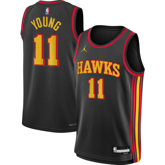 Trae Young Atlanta Hawks Jordan Brand Youth Swingman Jersey - Statement Edition - Black