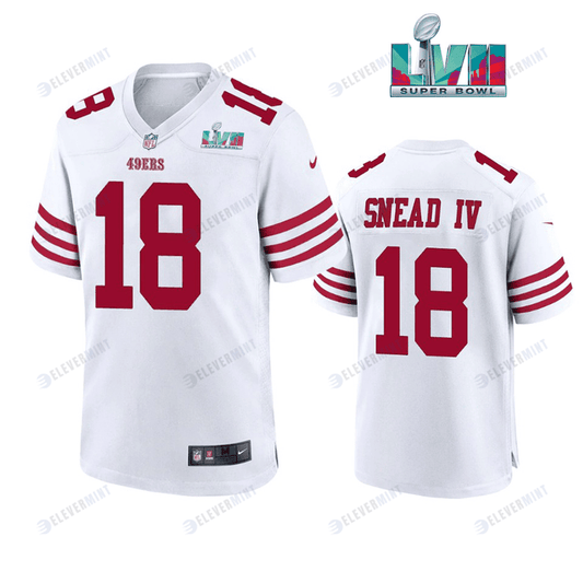 Willie Snead Iv 18 San Francisco 49Ers Super Bowl LVII White Men Game Jersey