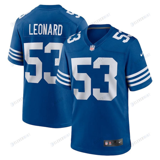 Shaquille Leonard 53 Indianapolis Colts Men Alternate Team Game Jersey - Royal