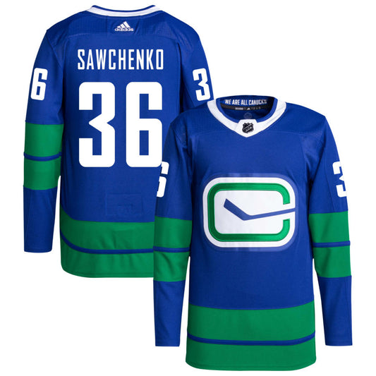 Zach Sawchenko Vancouver Canucks adidas Primegreen Authentic Pro Jersey - Royal