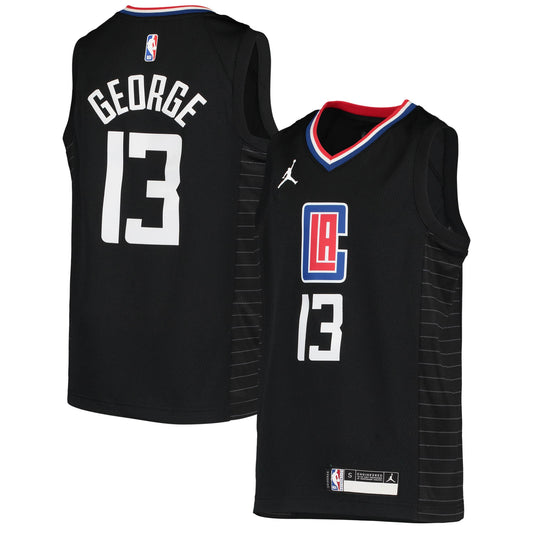 Paul George LA Clippers Jordan Brand Youth 2020/21 Swingman Player Jersey - Black - Statement Edition