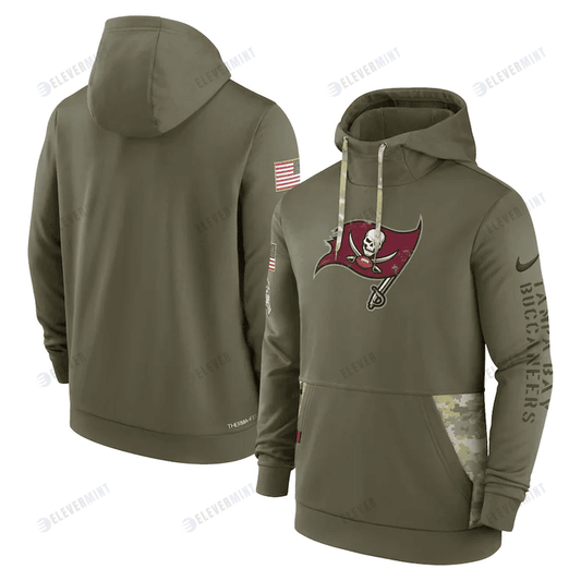 Tampa Bay Buccaneers 2022 Salute to Service Therma Performance Pullover Men Hoodie - Olive