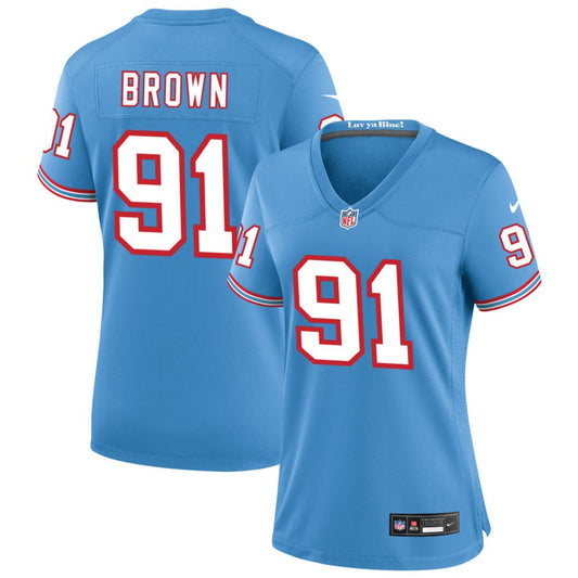 Shakel Brown Tennessee Titans Nike Women's Oilers Throwback Game Jersey - Light Blue