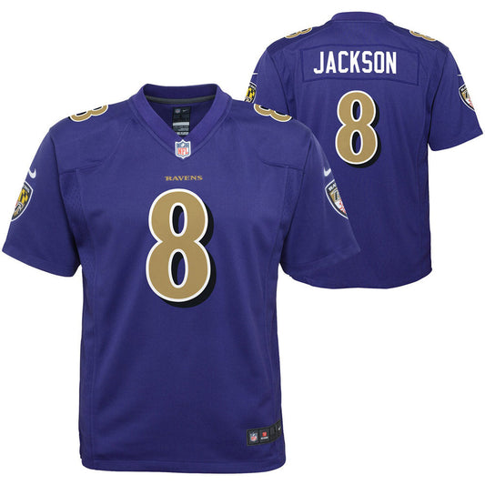 Youth Baltimore Ravens Lamar Jackson Color Rush Player Game Jersey Purple