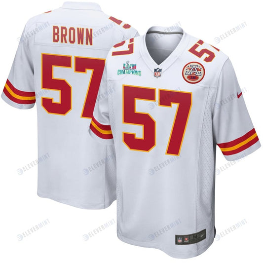 Orlando Brown 57 Kansas City Chiefs Super Bowl LVII Champions Men Game Jersey - White