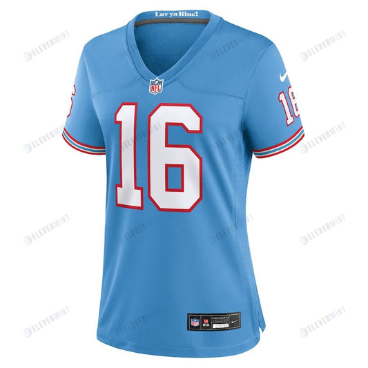 Treylon Burks 16 Tennessee Titans Oilers Throwback Alternate Game Women Jersey - Light Blue