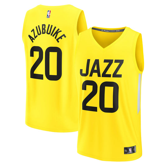 Udoka Azubuike Utah Jazz Fanatics Branded 2022/23 Fast Break Replica Player Jersey - Icon Edition - Yellow