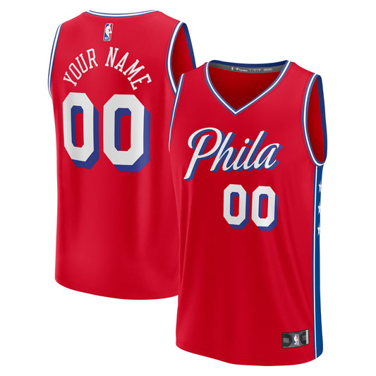 Philadelphia 76ers Fanatics Branded Youth Fast Break Replica Custom Jersey - Statement Edition - Red