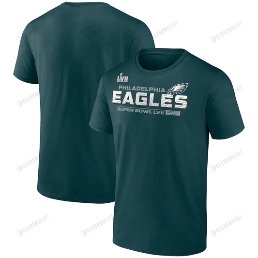 Philadelphia Eagles Super Bowl LVII Vivid Striations T-Shirt - Midnight Green