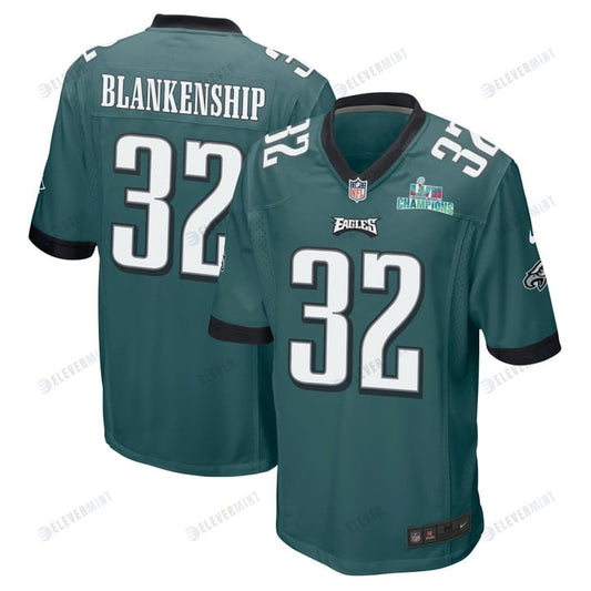 Reed Blankenship 32 Philadelphia Eagles Super Bowl LVII Champions Men Game Jersey - Midnight Green